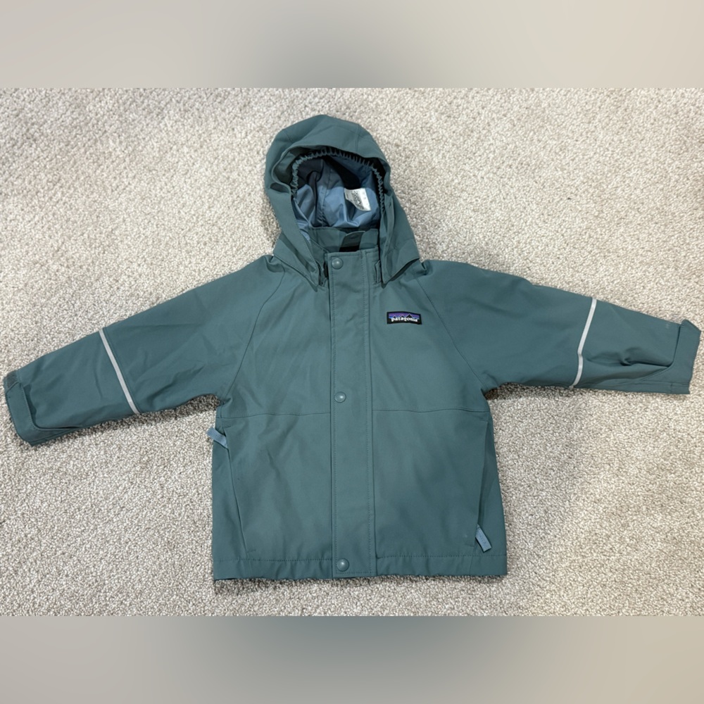 Patagonia Kids' Teal Hooded Raincoat